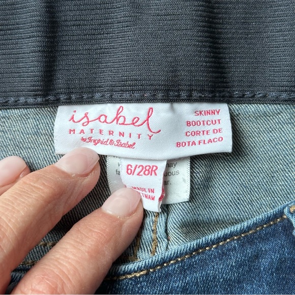 Isabel Maternity Skinny Bootcut Jeans 6/28R Dark Panel Medium Wash - Picture 4 of 5